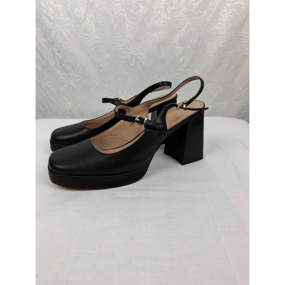 Cellenz Black Mary Jane Platform Pumps Chunky Heel Size 11 - Picture 7 of 9